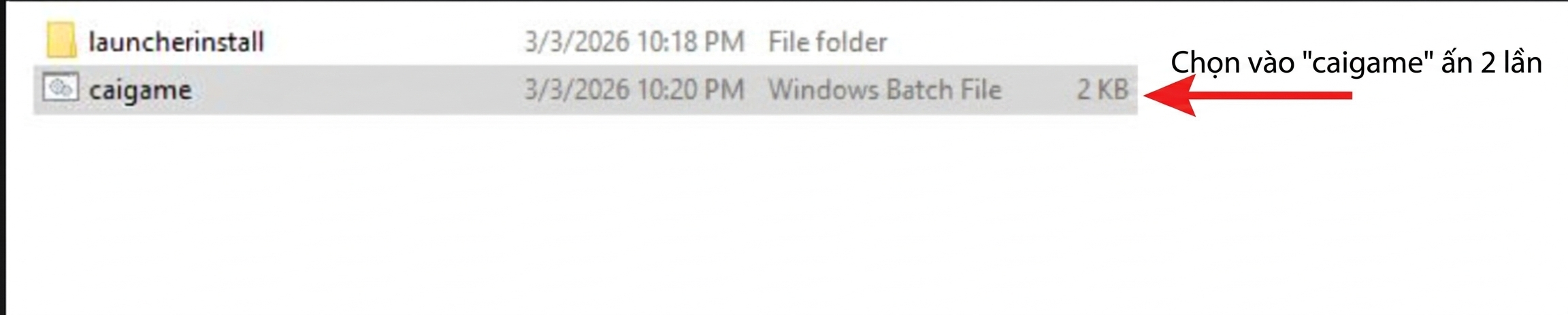 Bước 3 - Chạy file caigame.bat
